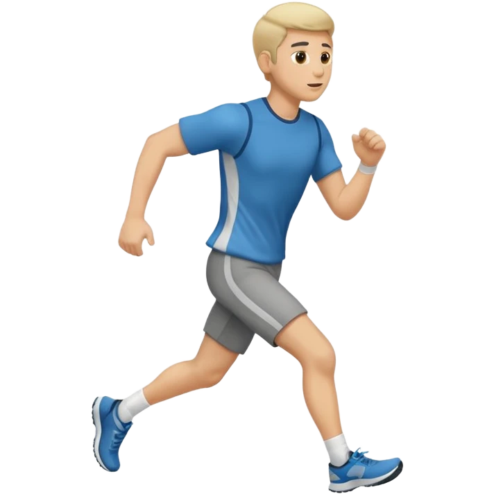 man running to the right, full body, walking clothes emoji