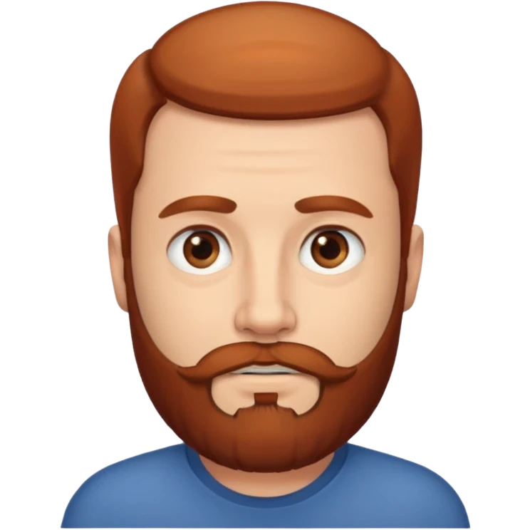 semi balding man with beard. brown eyes and brown/red beard emoji