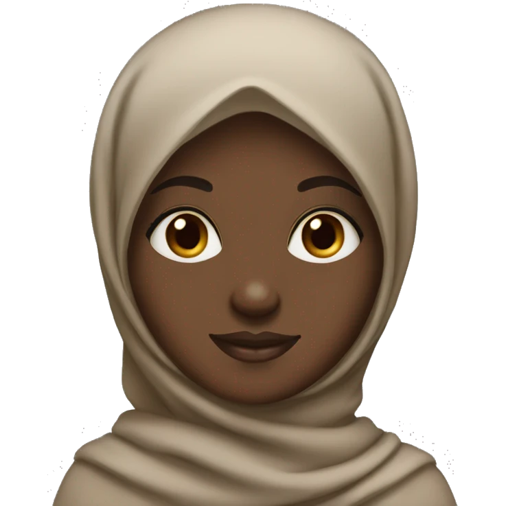 Light black girl with a brown hijab and long eyelashes emoji