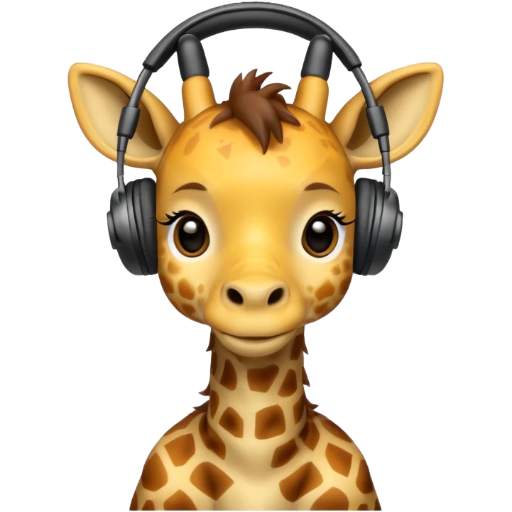 baby giraffe with headphone emoji