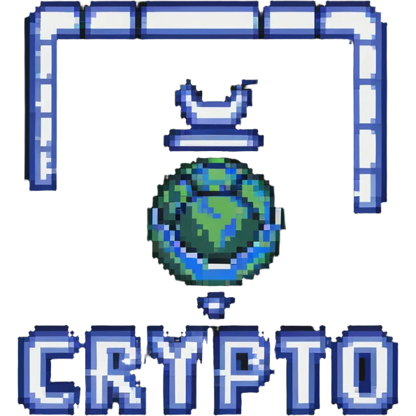 SR CRYPTO text in retro gaming pixel font emoji