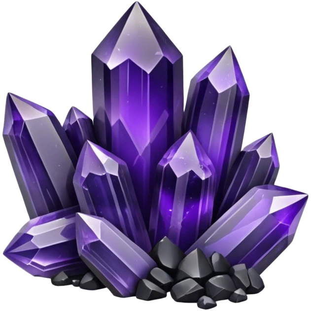 cluster of purple obsidian crystals emoji