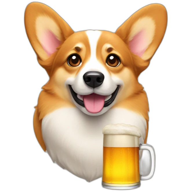 corgi with beer emoji