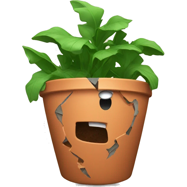 Smashed plant pot emoji