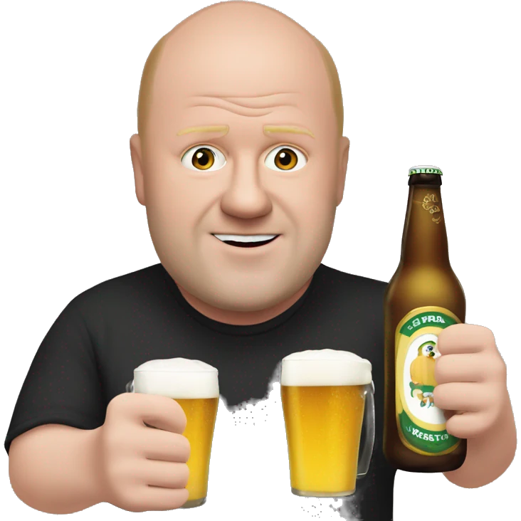 Phil Mitchell lookalike with a pint in his hands  emoji