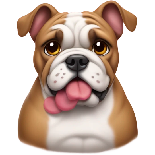Bulldog with hearts around him falling in love emoji
