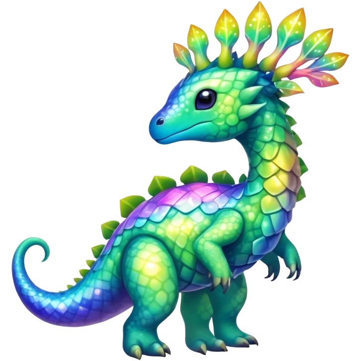 Shiny Exotic Cute Nebulae Sparkly Meganium-Aurorus-Amaura-Hybrid-Creature with pattern-markings emoji