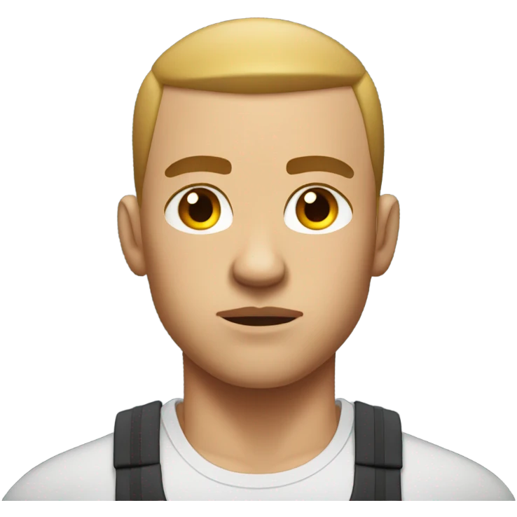 gym bro with crew cut hairstyle style. He is not smiling  emoji