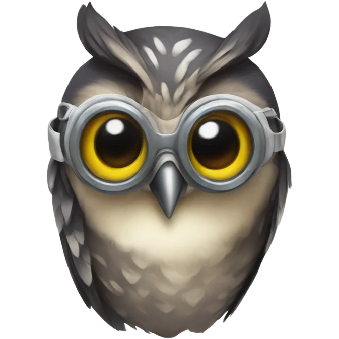 Owl wearing a gass mask emoji