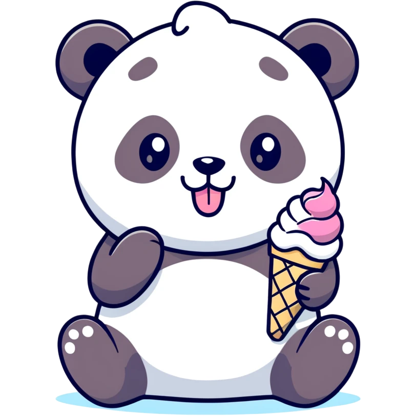 Panda eating ice cream emoji