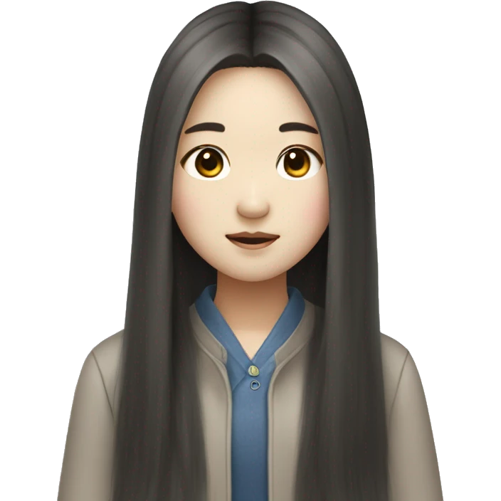 Korean girl with long hair emoji