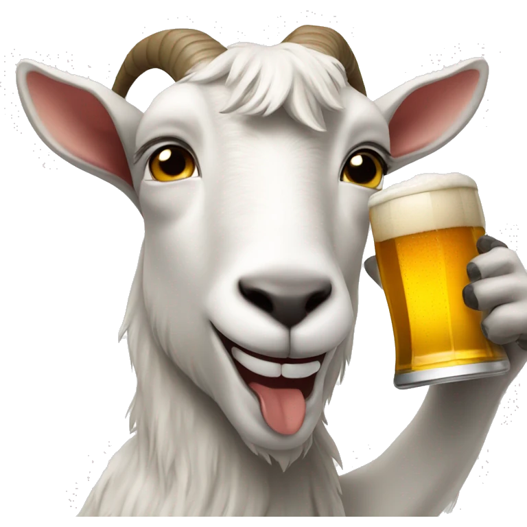 Goat drinking beer emoji