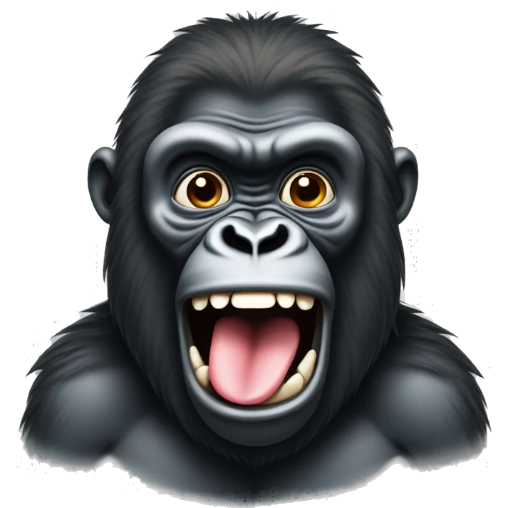 Drooling gorilla with tongue out  emoji