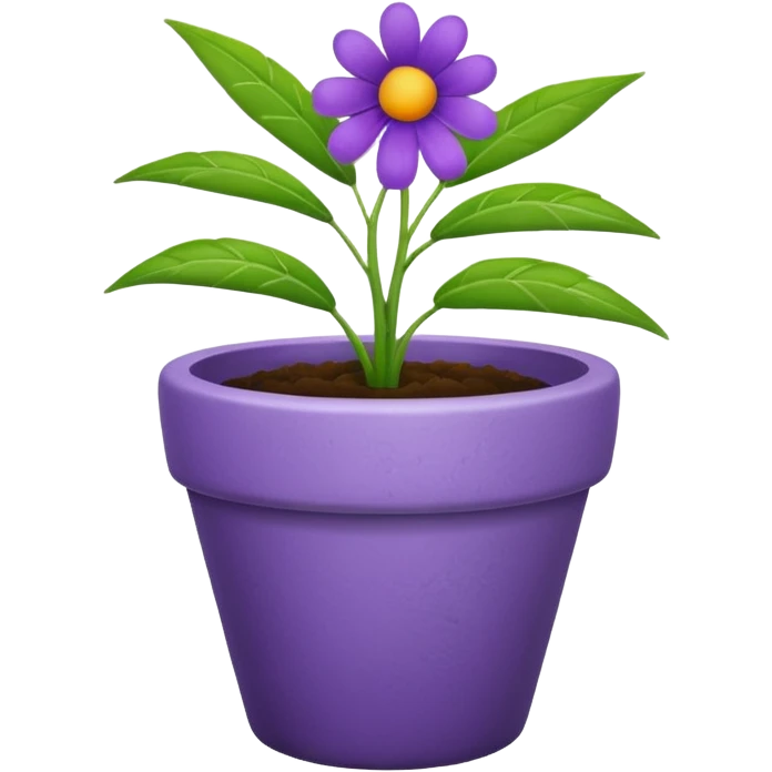 purple flower pot emoji