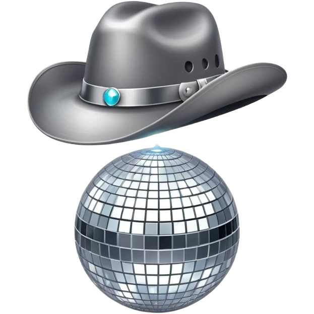cowboy hat on disco ball emoji