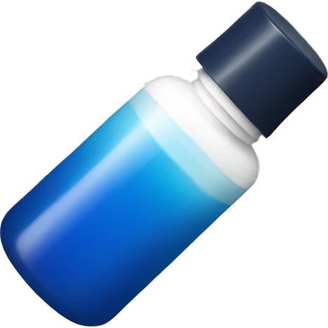 blue serum with white Lid emoji