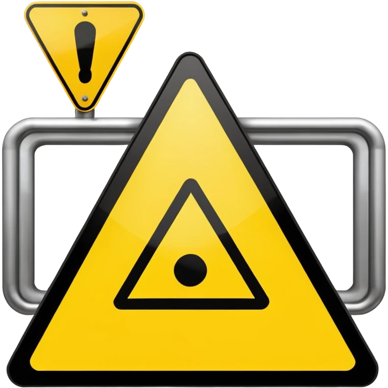Caution Sign – yellow triangle, Subway Sign. emoji