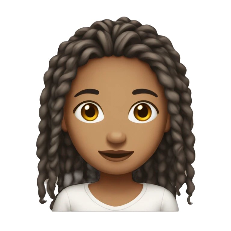 Girl, medium skin tone , microlocs emoji