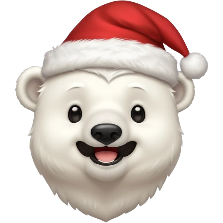 polar bear with christmas hat on emoji
