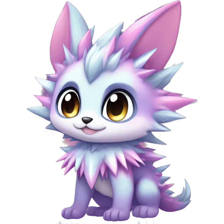Anthro Scalie Spiky Cool Edgy Magical Shiny Colorful Pastel Sparkle Kemono-style Chibi Fantasy-Animal-Fakémon-Pokémon-Hybrid Fur Sona Aesthetic Full Body emoji