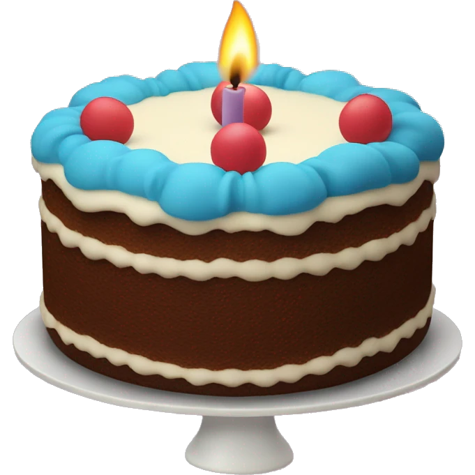 Cake in the Lambet style with one candle on the top emoji