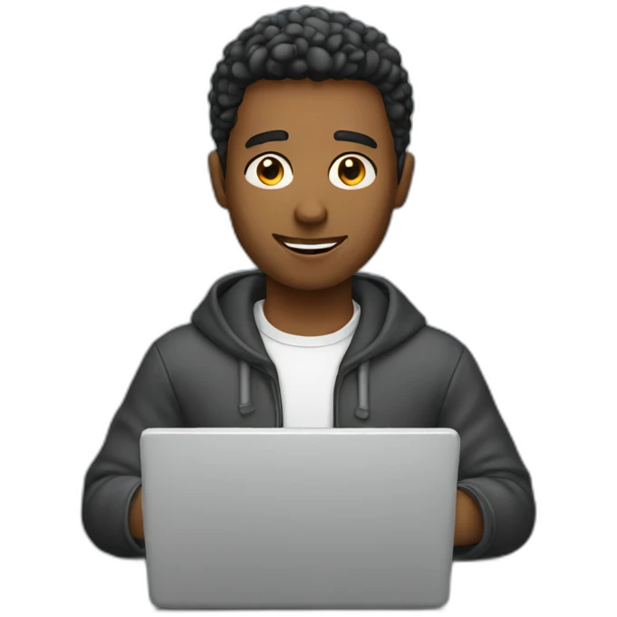 guy using laptop emoji