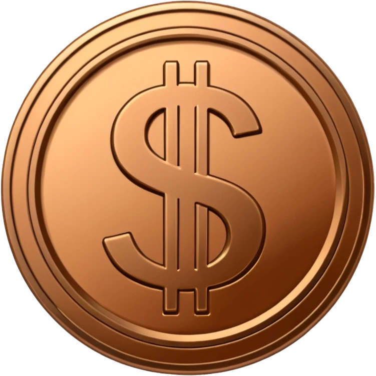 Coin bronze, Dollar sign. emoji