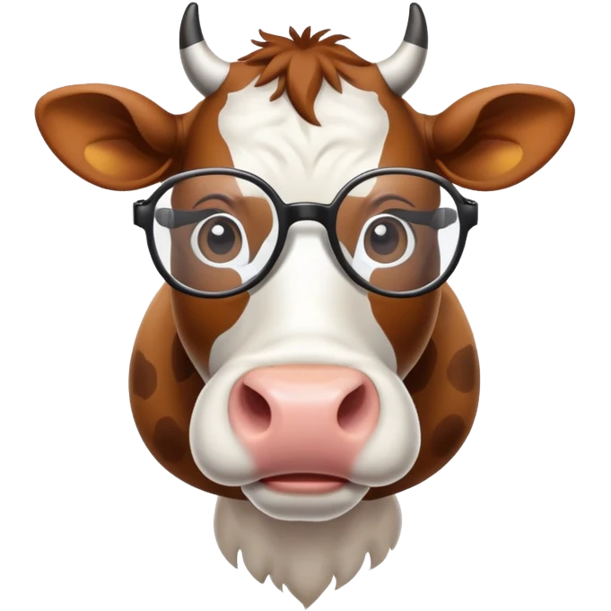 Kuh mit Brille  emoji