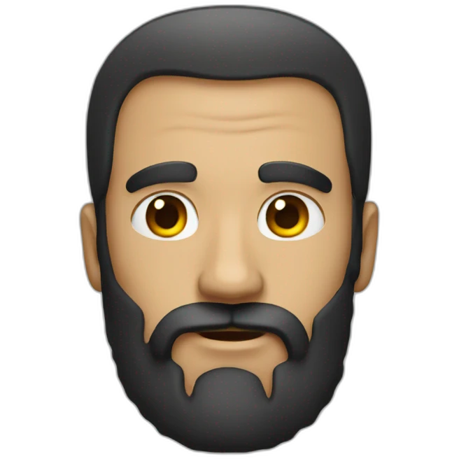 Crazy man with black beard emoji