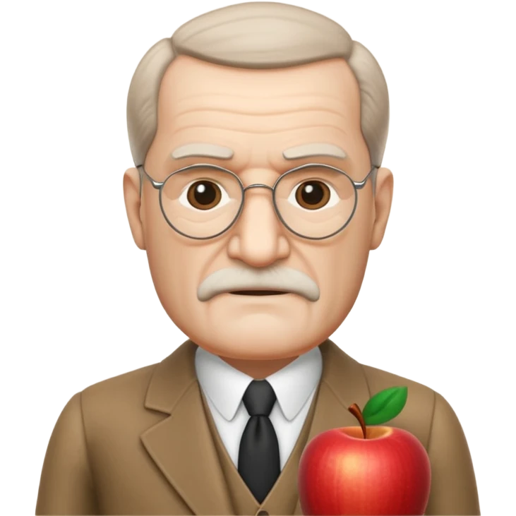 Sigmund Freud: create in exact Apple Memoji style using exact style: apple ios, 3D rendered, with exact words: я промолчу emoji