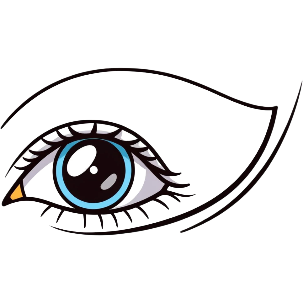 cartoon eye with long eyelashes emoji