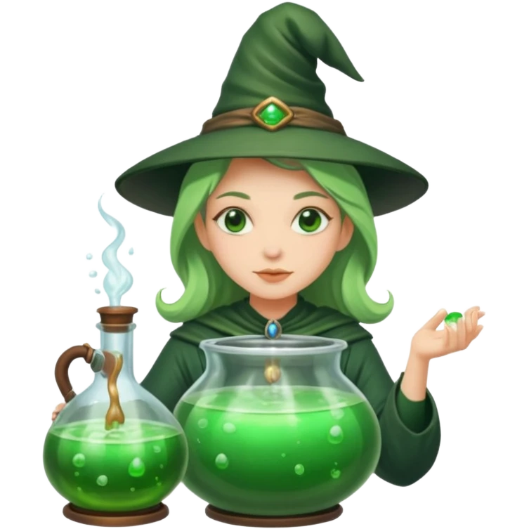 green witch cooking potion emoji