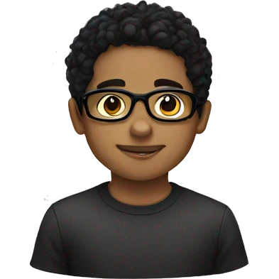 boy with black tinted glasses and black hair  emoji