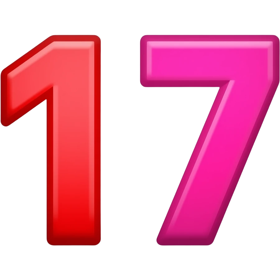 Number 17 remember number 1 is red number 7 is pink emoji