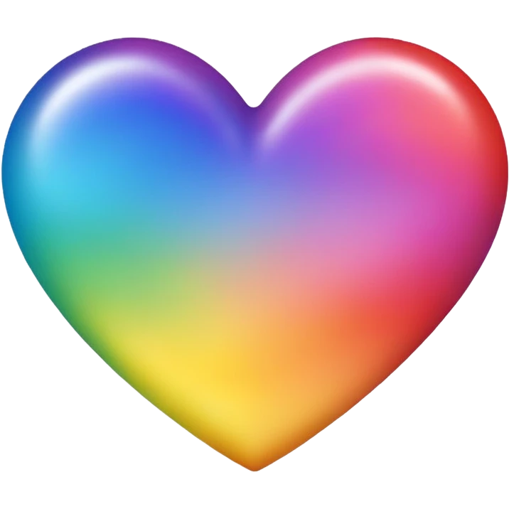 rainbow heart with a soft gradient emoji style emoji