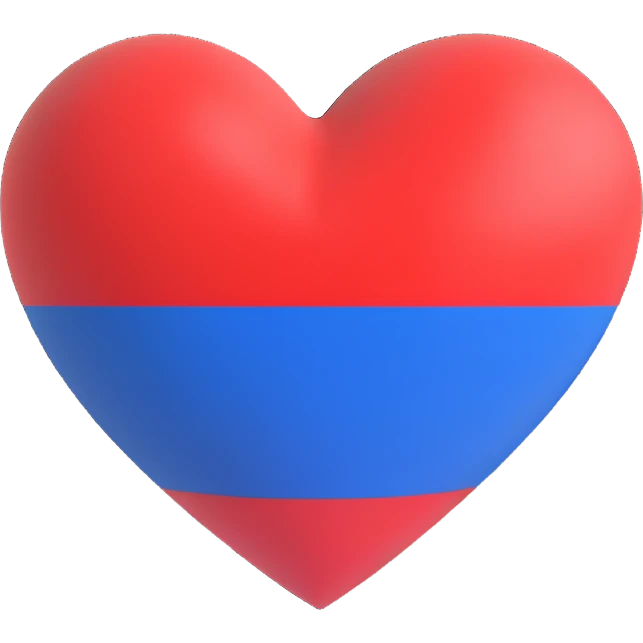 Heart painted in the colors of the Russian flag emoji
