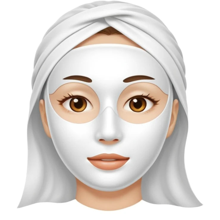 a white skincare beauty mask pack for face emoji