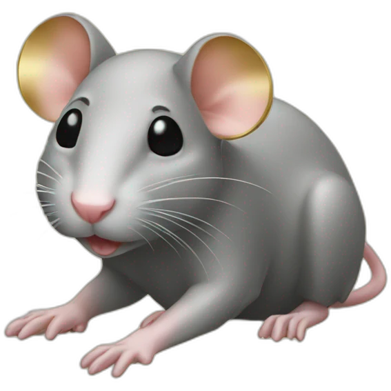Rat with gold emoji