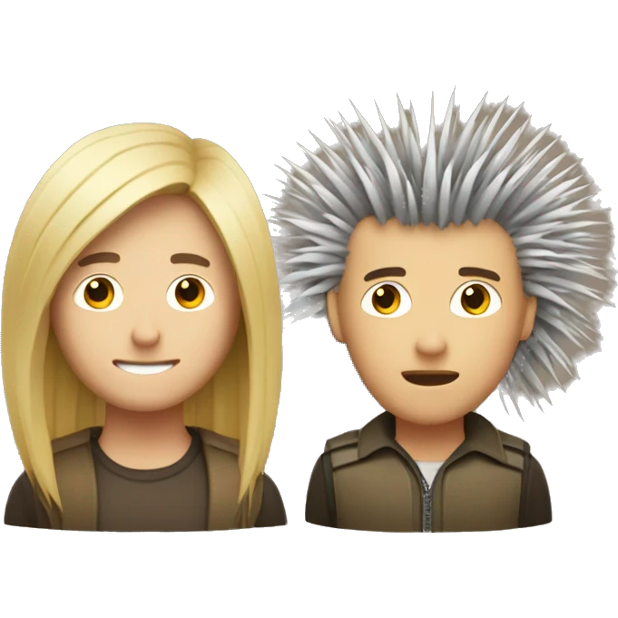 A blonde guy and a porcupine mixed emoji
