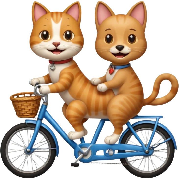 funny cat dog riding bike emoji