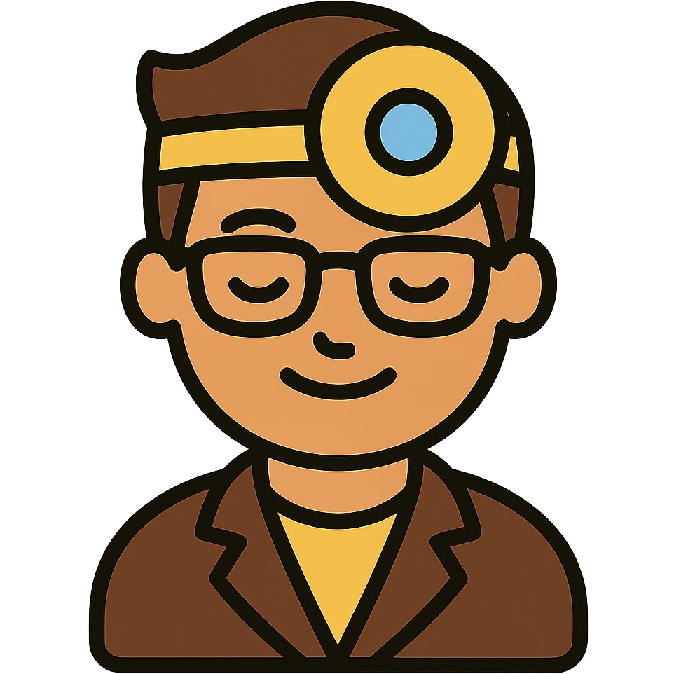 An eye doctor emoji with a brown color emoji
