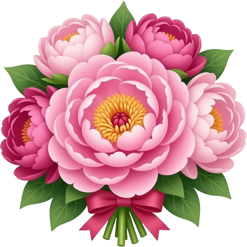 Beautiful peonies bouquet emoji