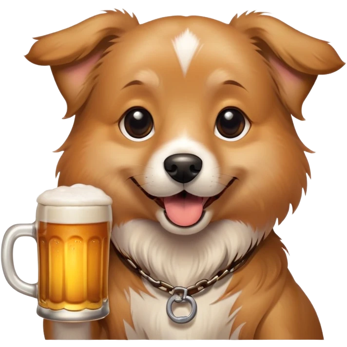 Hund med øl i hånden emoji