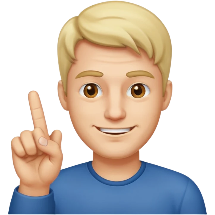 Man smirking with middle finger emoji