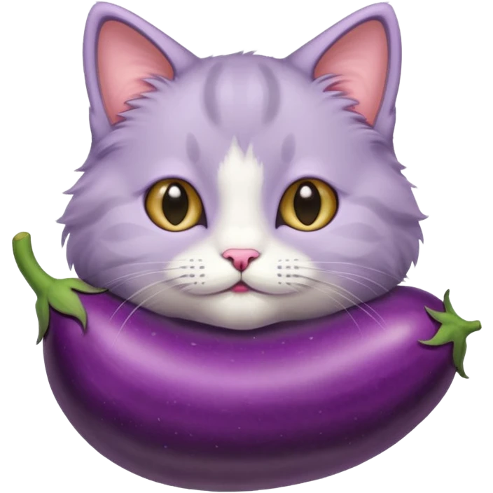 Kitty with a eggplant emoji