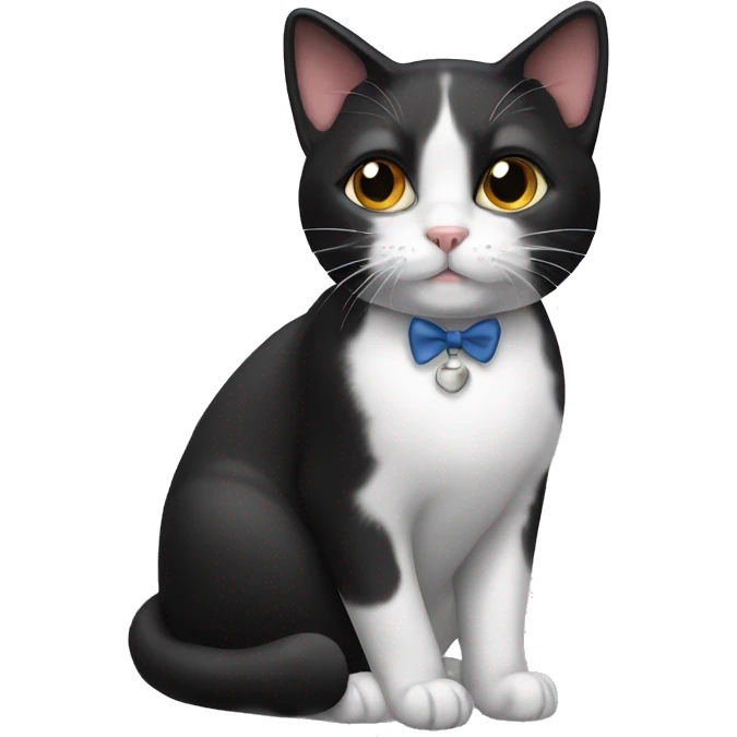 female tuxedo cat emoji