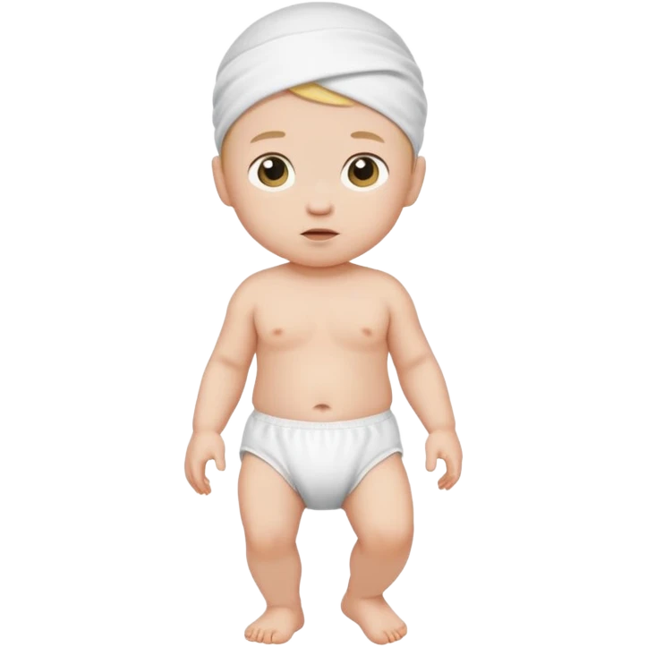 baby with a white diaper walking forward emoji
