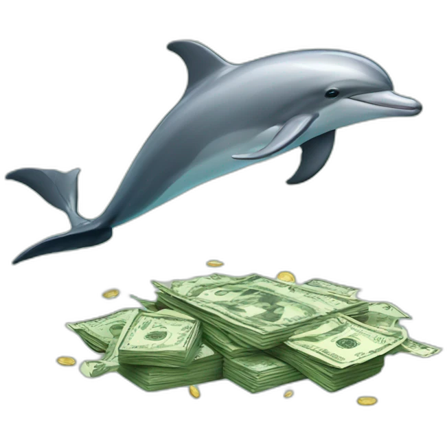 dolphin and money emoji