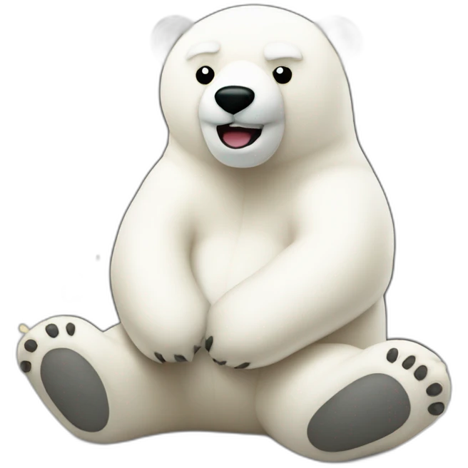 polar bear sitting plush toy explosion emoji