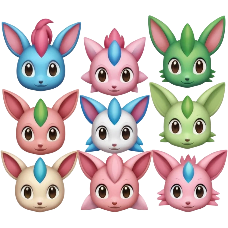  Fey Toony Axew-Celebi-Sylveon-Shaymin emoji